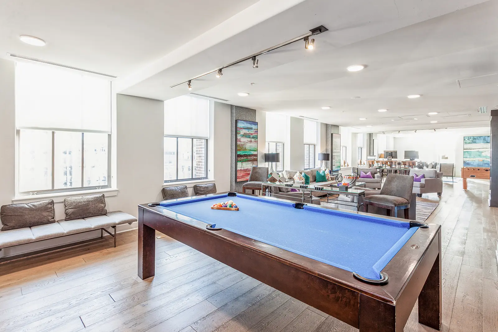 luxury baltimore apartment clubhouse pool table